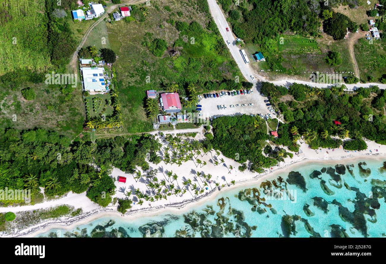 Aerial view of the south coast between SainteAnne and SaintFrancois