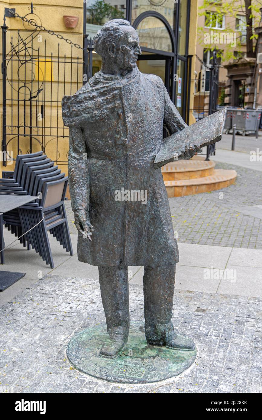 Deroko Belgrade, Serbia - April 09, 2022: Bronze Statue of Aleksandar Deroko ...