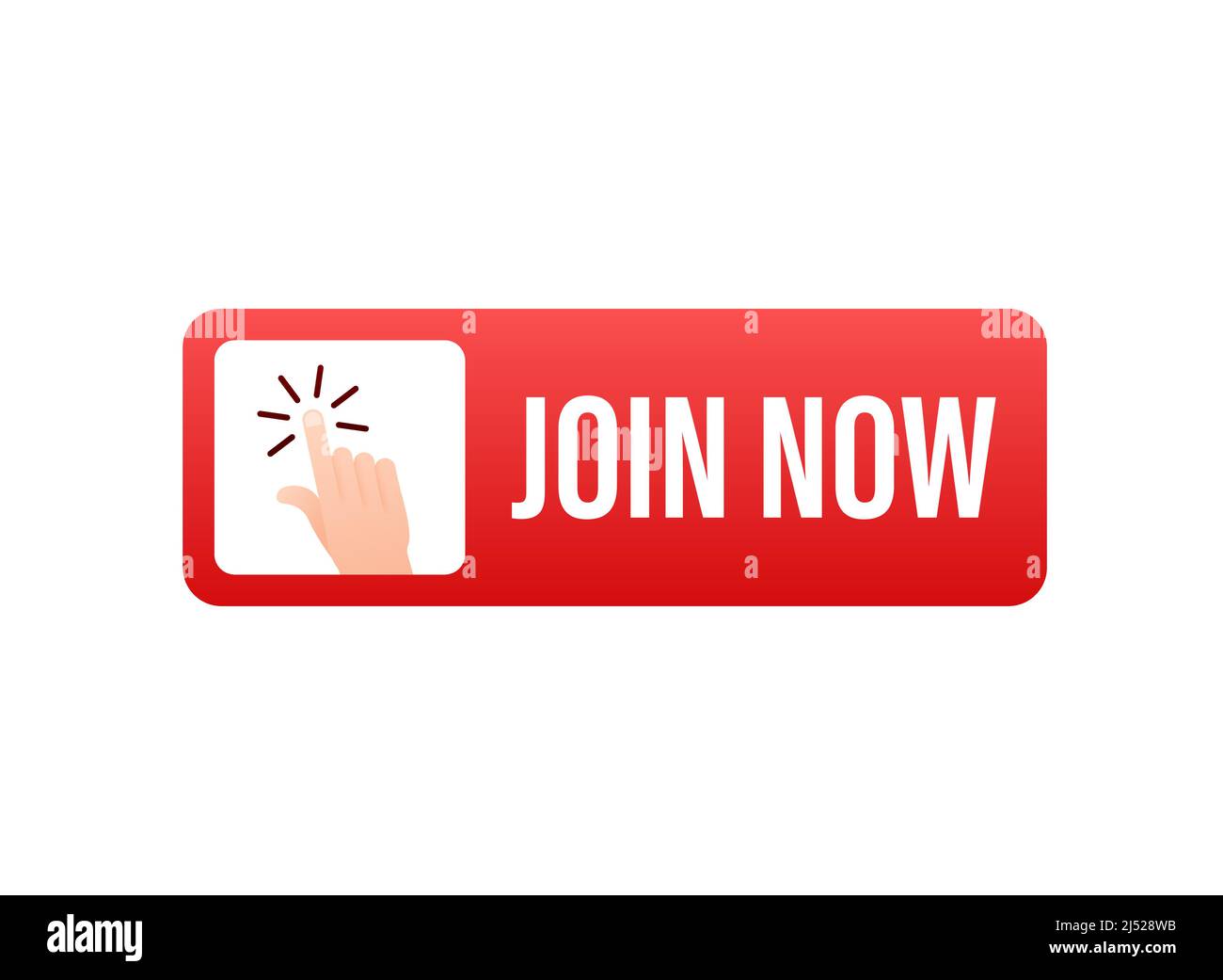 Join Us Now label. Web banner template. Vector stock illustration. Stock Vector