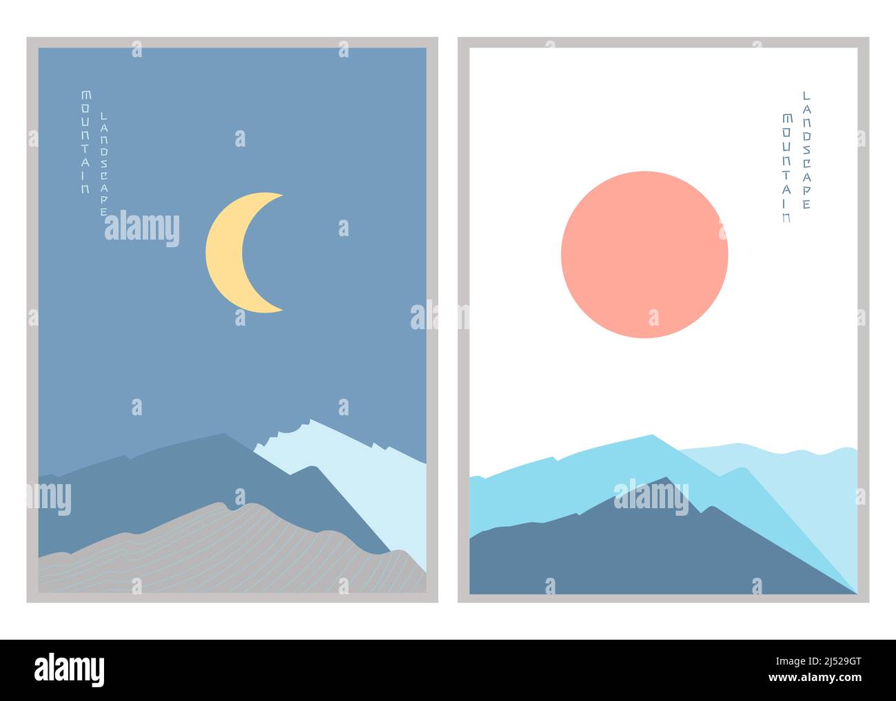 Abstract mountain landscape poster. Vector illustration. Posters Stock