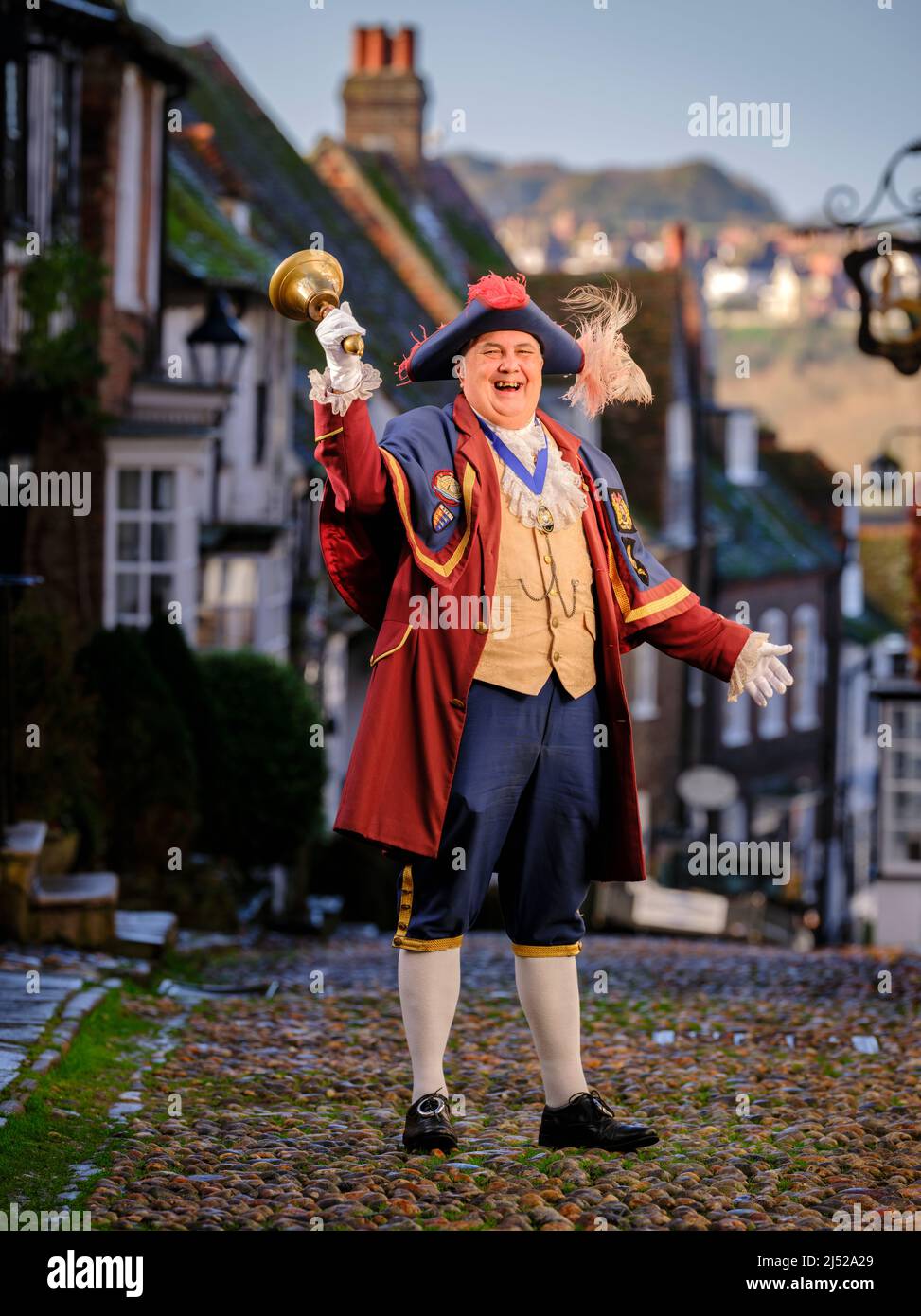 Editorial Use Only -  Town Crier Paul Goring of Rye in East Sussex. Picture by Jim Holden Stock Photo