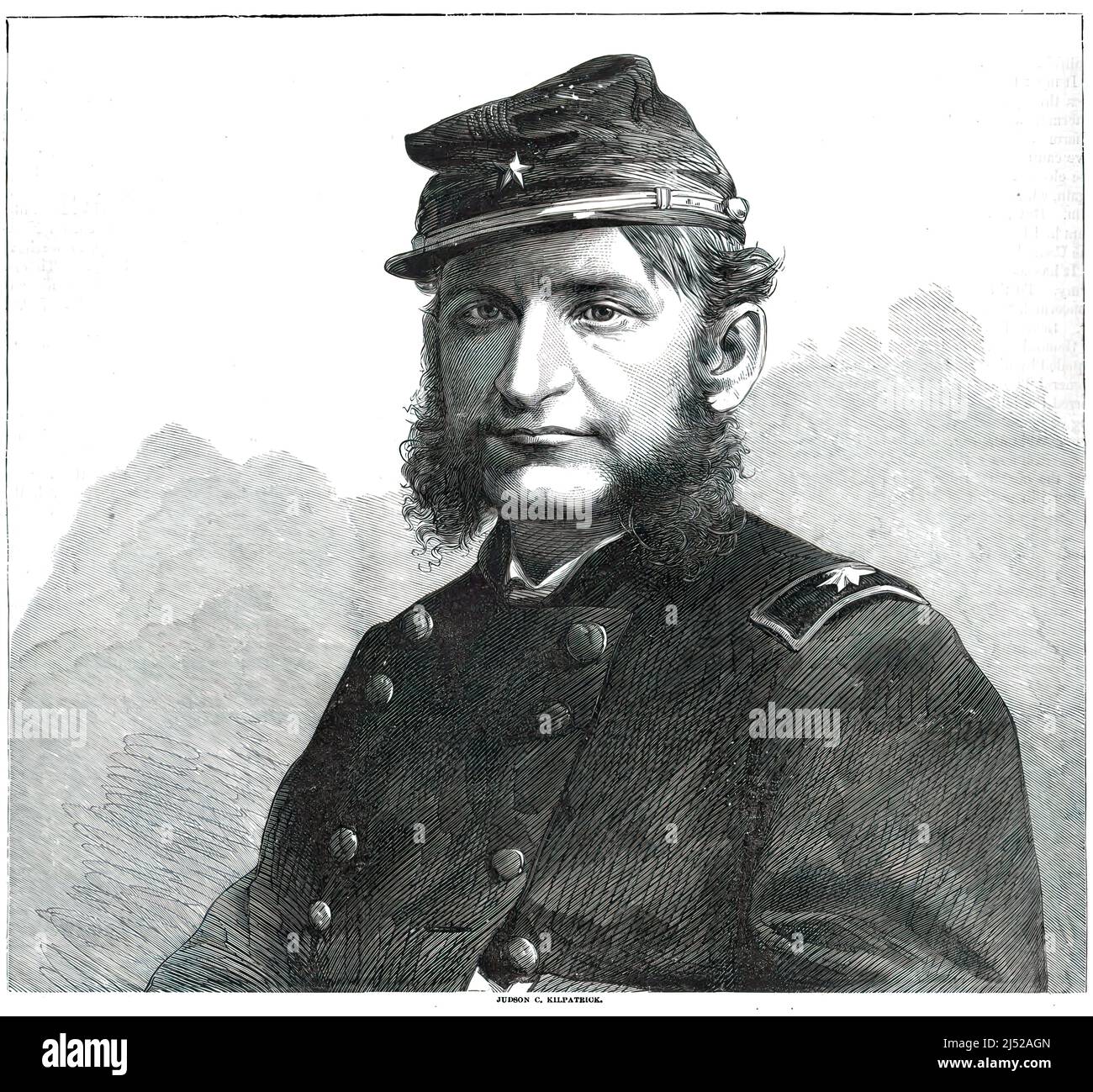 Hugh Judson Kilpatrick, Union Army General in the American Civil War. 19th century illustration. Stock Photo