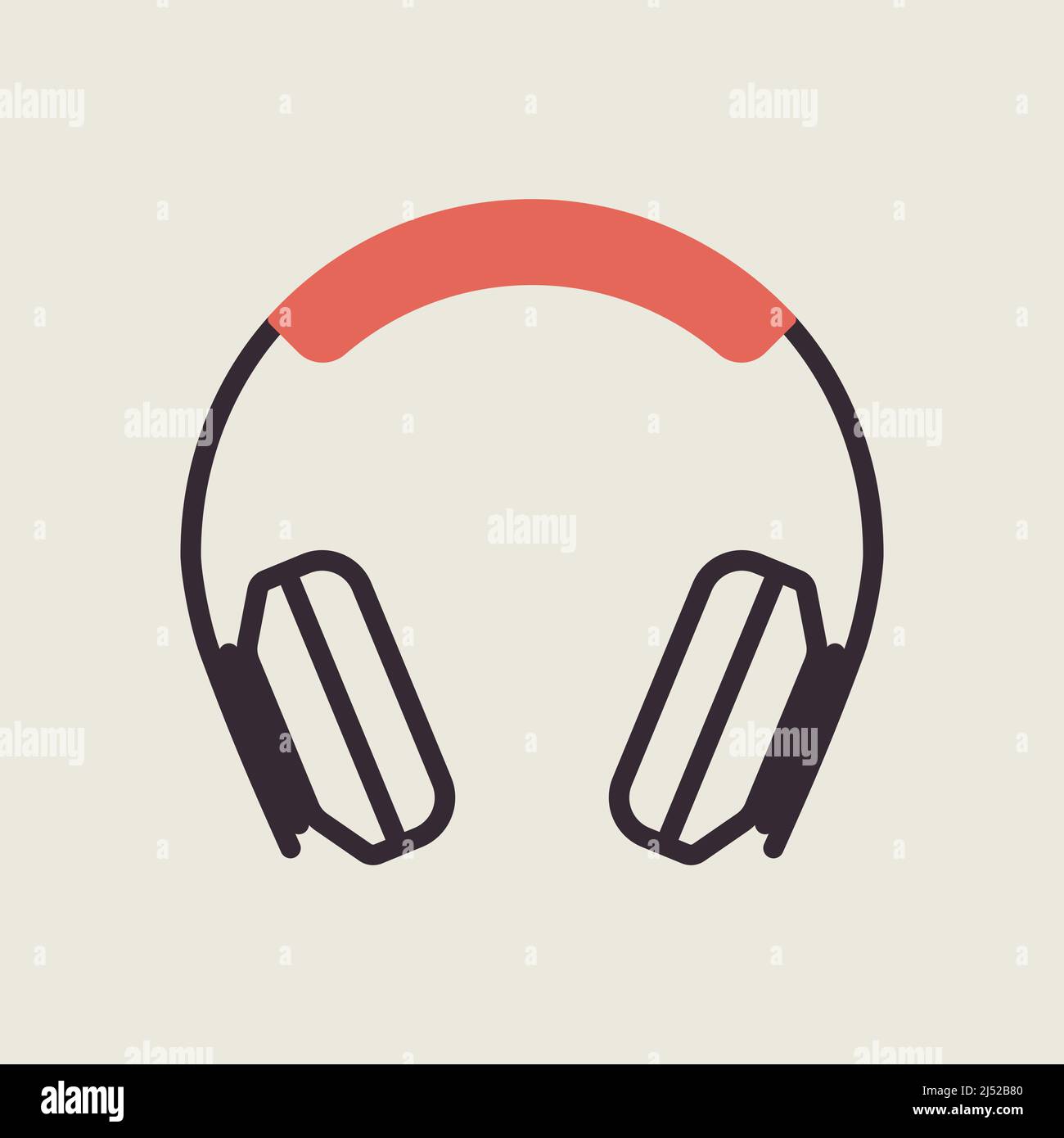 Over-ear headphones isolated vector icon. Graph symbol for music and ...