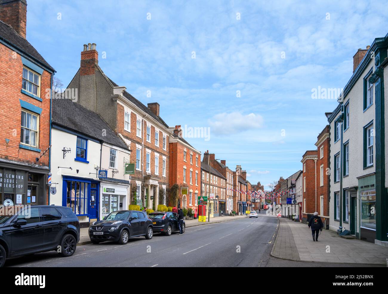 Church Street in the centre of Ashbourne, Peak District, Derbyshire, England, UK Stock Photo