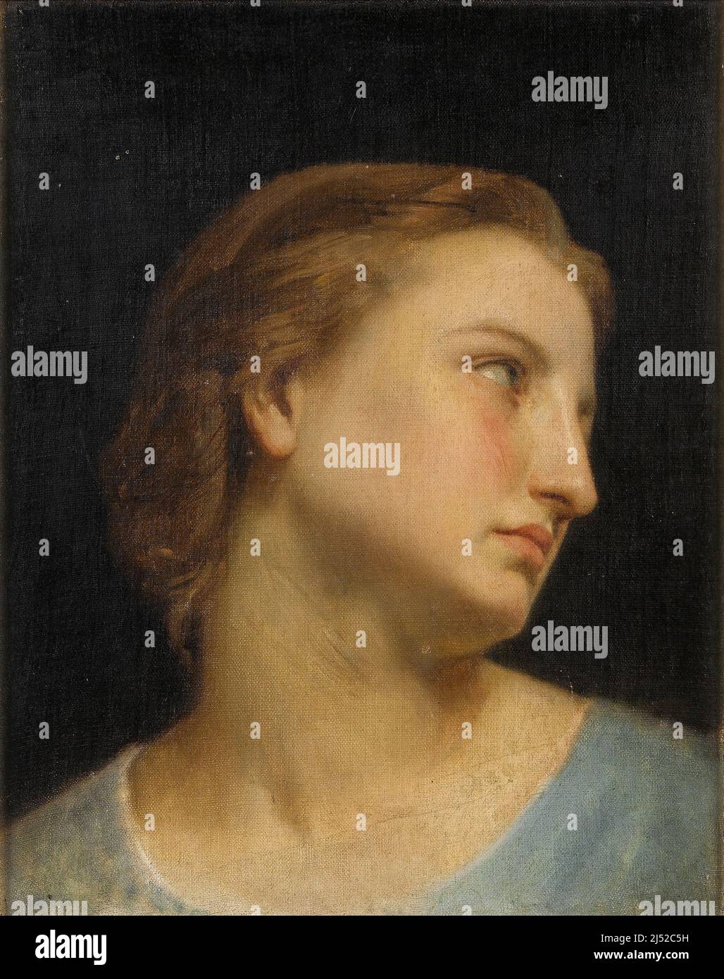Study of a Woman’s Head (Philomèle Et Progné) oil painting by William-Adolphe Bouguereau, study for Philomèle et Progné Stock Photo