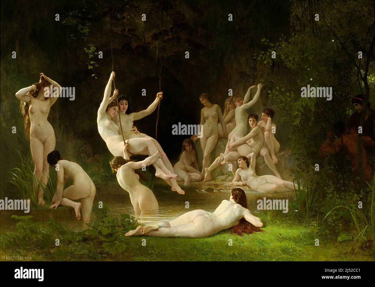 Nymphaeum (1878) oil painting by William-Adolphe Bouguereau Stock Photo