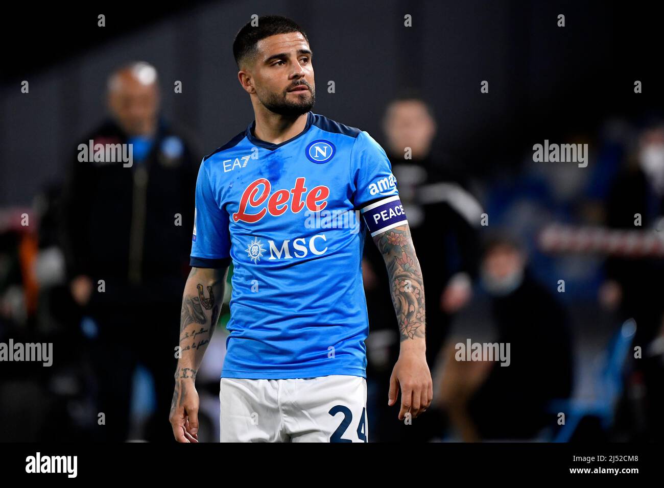 Lorenzo Insigne of SSC Napoli reacts during the warm up prior to 