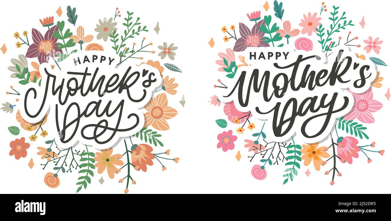 Happy Mothers Day lettering. Handmade calligraphy vector illustration ...