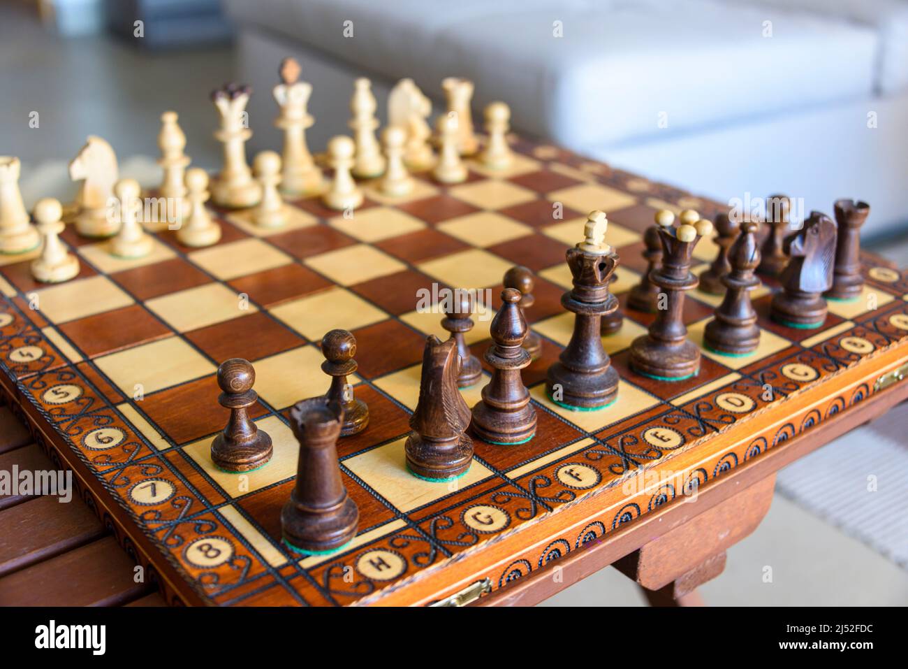 Combo of The Traditional Indian Hand Carving Chess Pieces in Sheesham & Box  Wood - 5.1 King with Chess Board