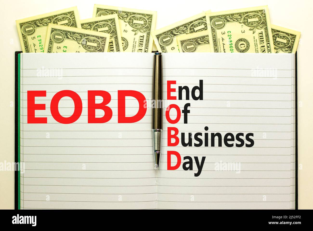 Eobd end of business day symbol concept words eobd end of business day