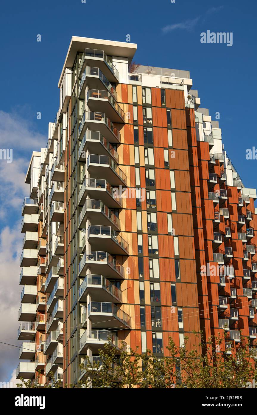 New residential tower in the Mount Pleasant neighbourhood of  Vancouver, BC, Canada Stock Photo