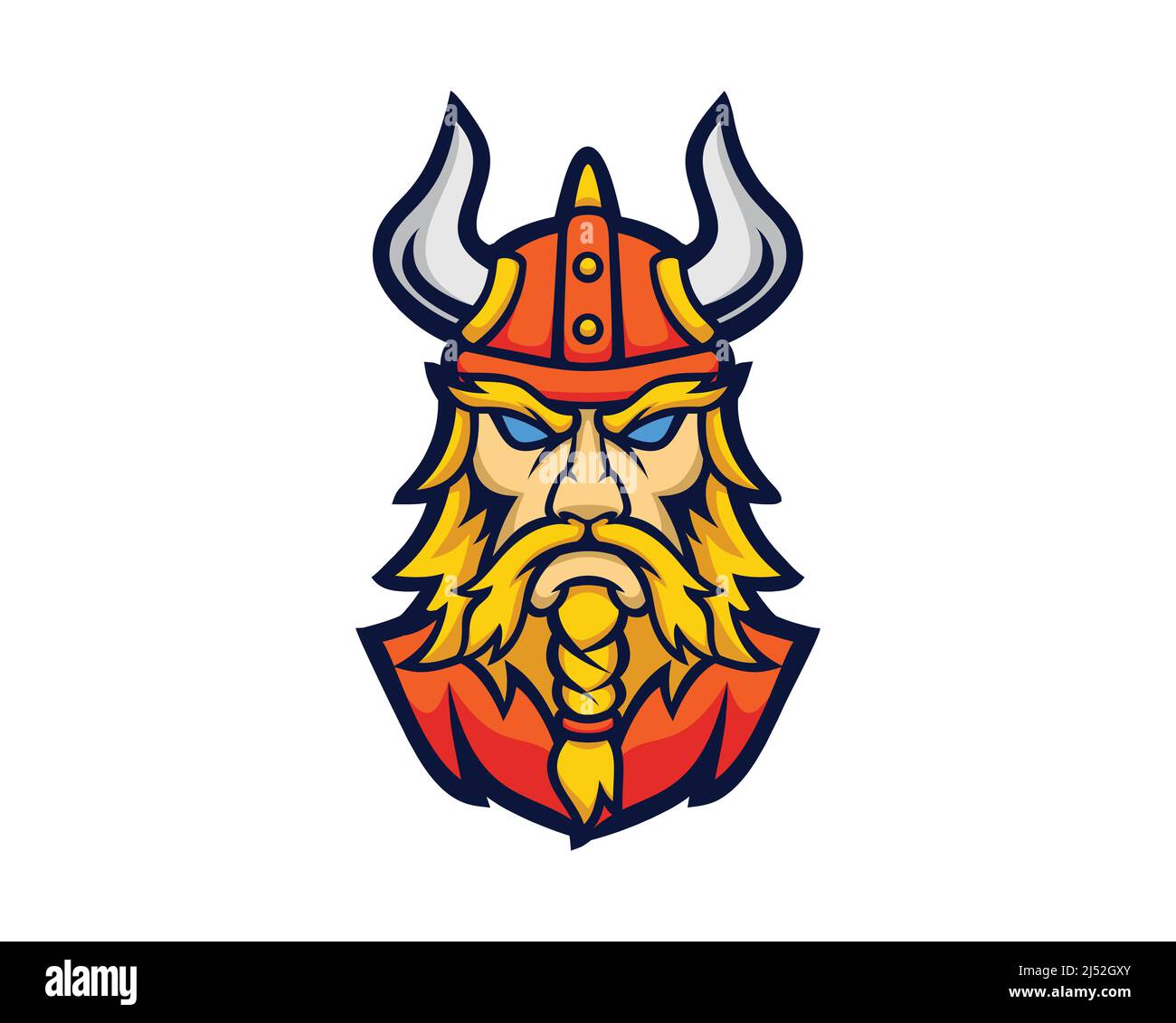 Viking Head Mascot Illustration Vector Stock Vector