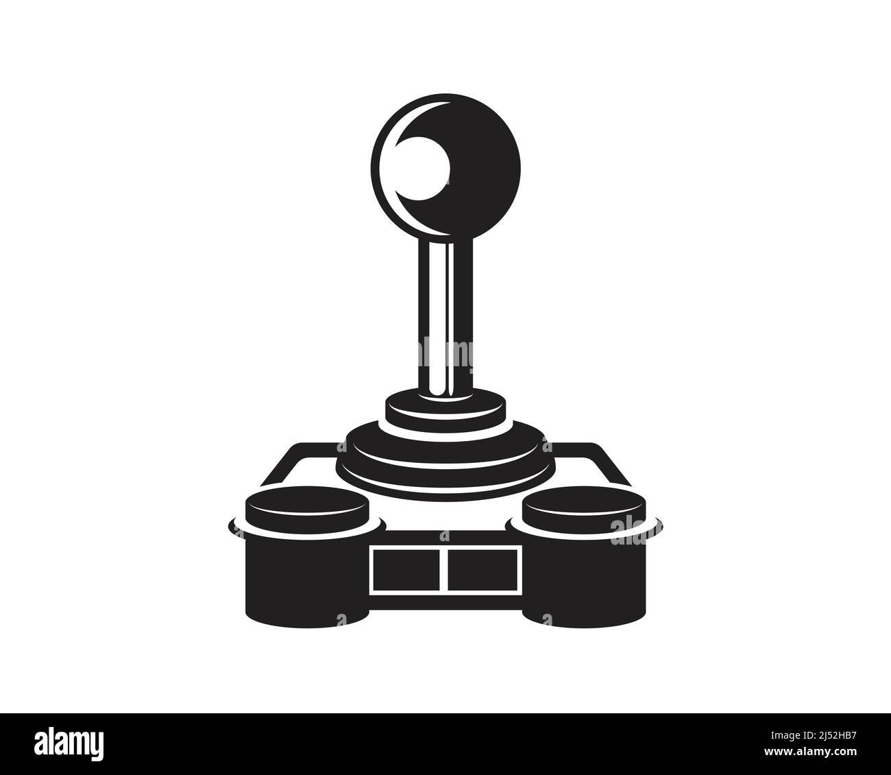 Retro Game Joystick Illustration with Silhouette Style Vector Stock Vector