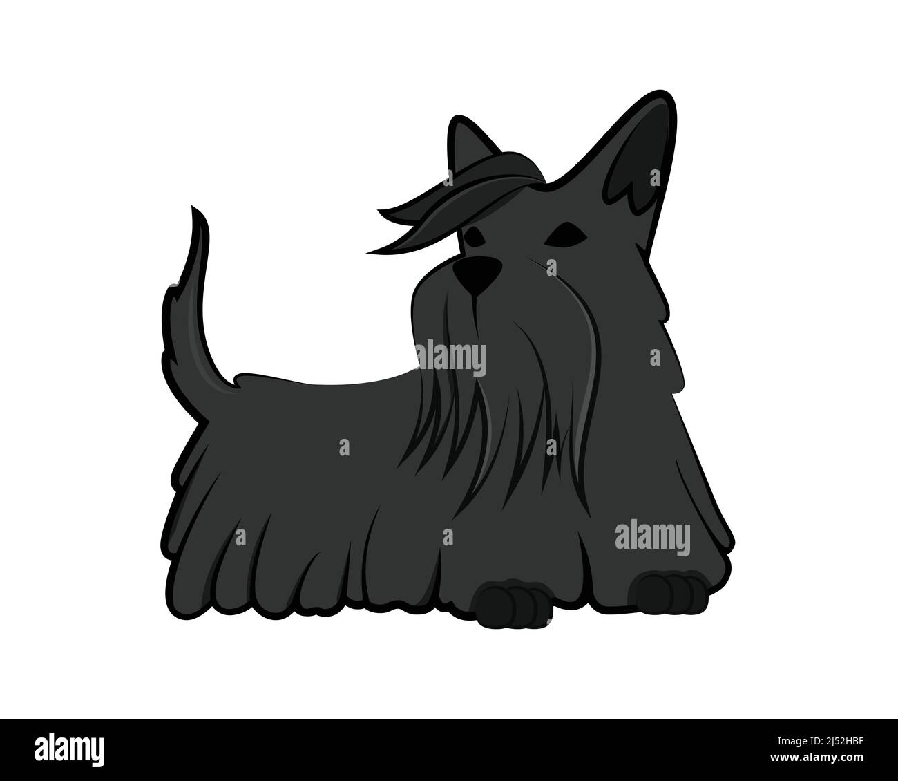 Scottish Terrier Dog Simple Illustration Vector Stock Vector