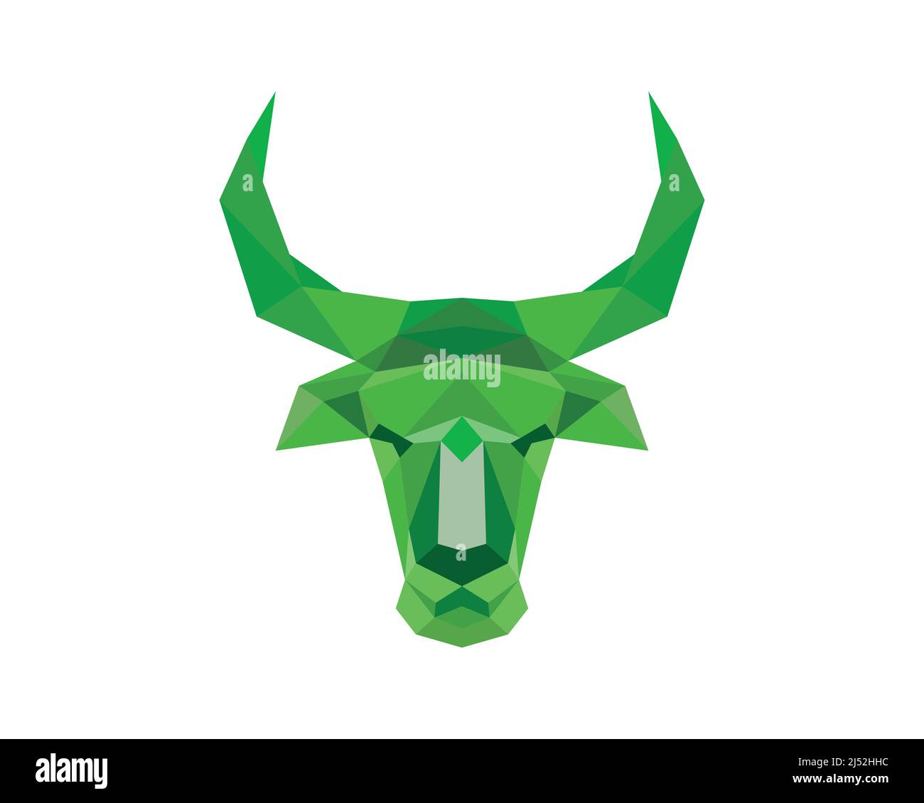 Calm Bull Head Polygonal Illustration Vector Stock Vector