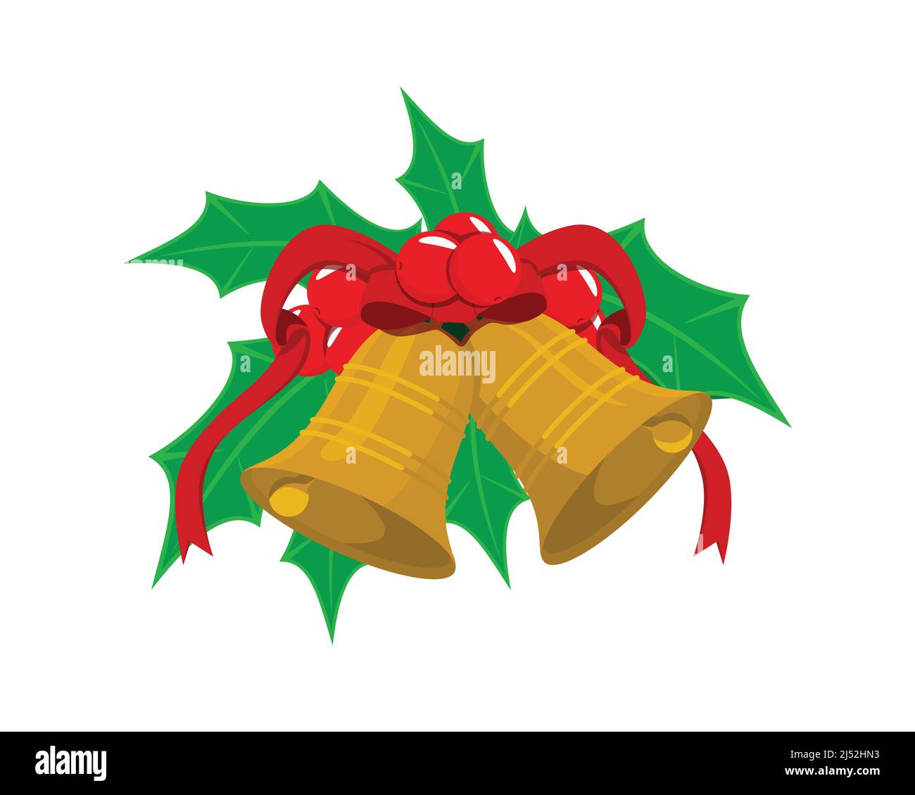 Christmas Mistletoe with Bells Illustration Vector Stock Vector