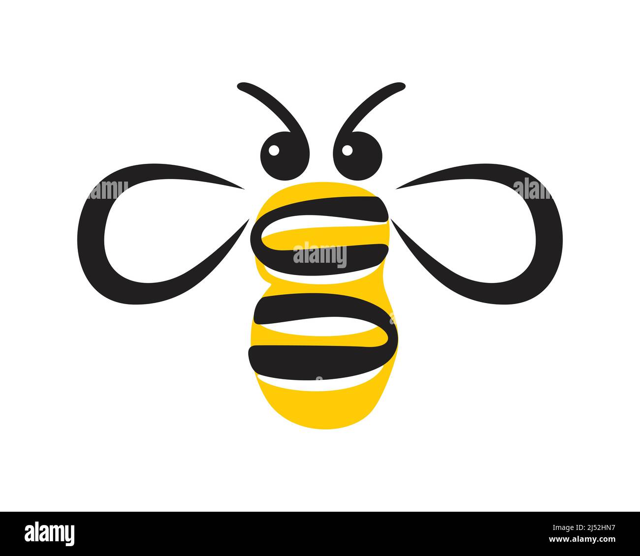 Simple and Creative Flying Bee Symbol Stock Vector
