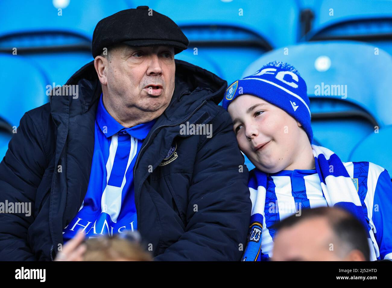 Sheffield Wednesday Supporters Bobble Hat - Royal Blue & White Traditional Style
