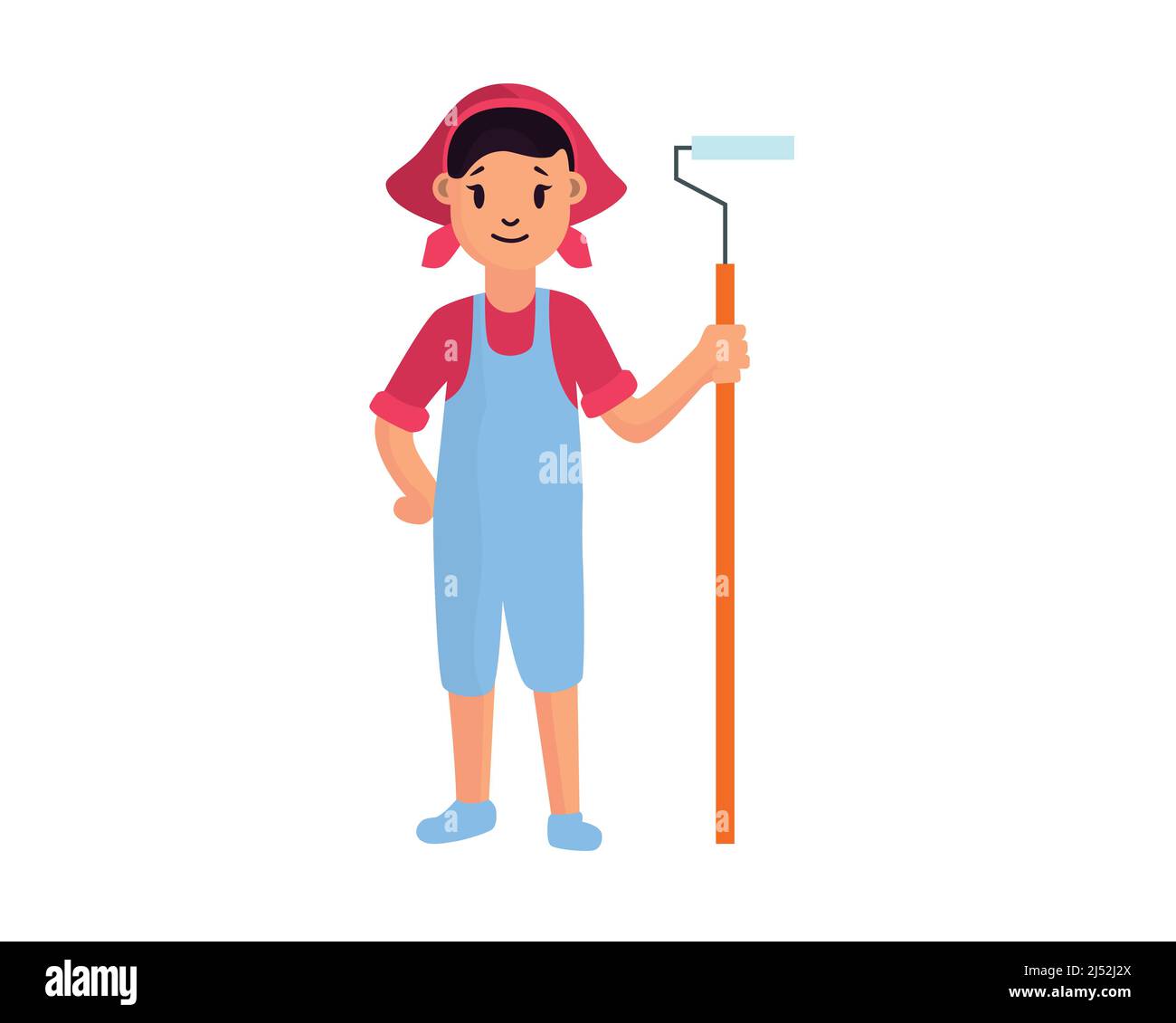 Woman House Painter Illustration Vector Stock Vector Image And Art Alamy