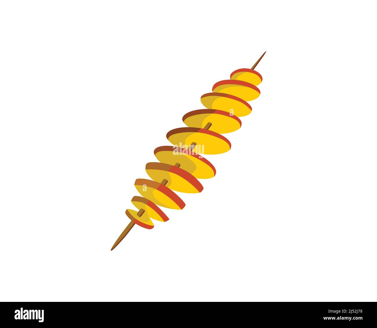 Delicious and Tasty Twisted Potato Illustration Vector Stock Vector