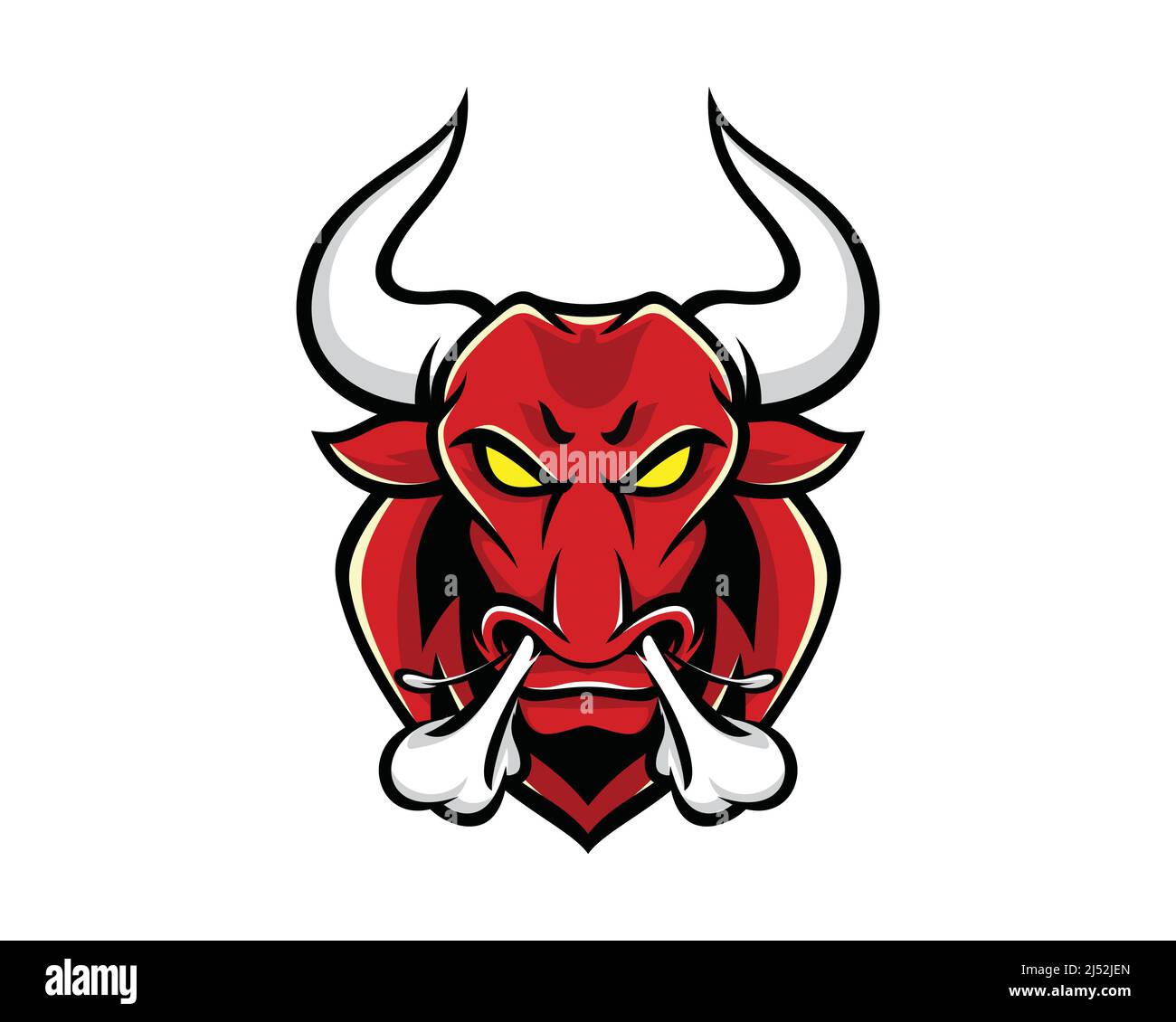 Angry Bull Head with Heavy Breathing Mascot and Illustration Vector Stock  Vector Image & Art - Alamy