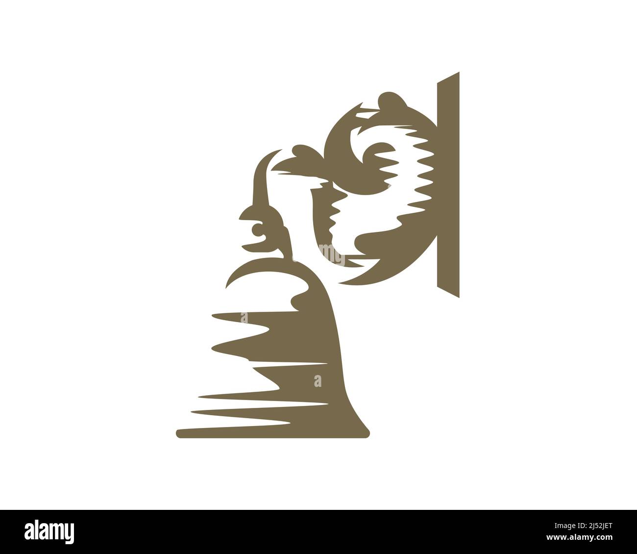 Old Ship Bell with Silhouette Style Vector Stock Vector
