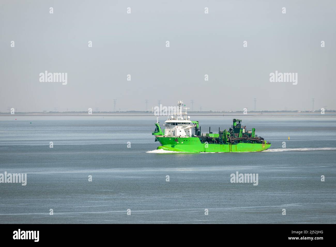 Hopper Dredger Scheldt river imo 9778143 on its way on the Westrn