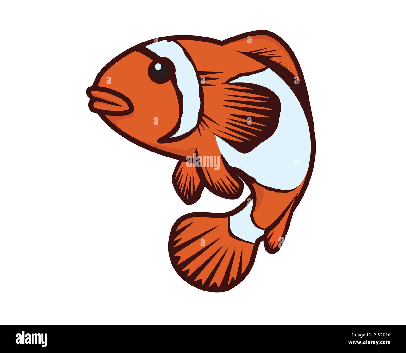 Cute Swimming Clown Fish Illustration Vector Stock Vector