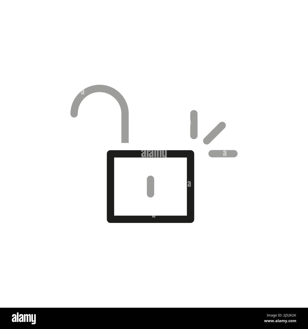 Simple Locks Related Vector Line Icons. The castle is open. Stock Vector