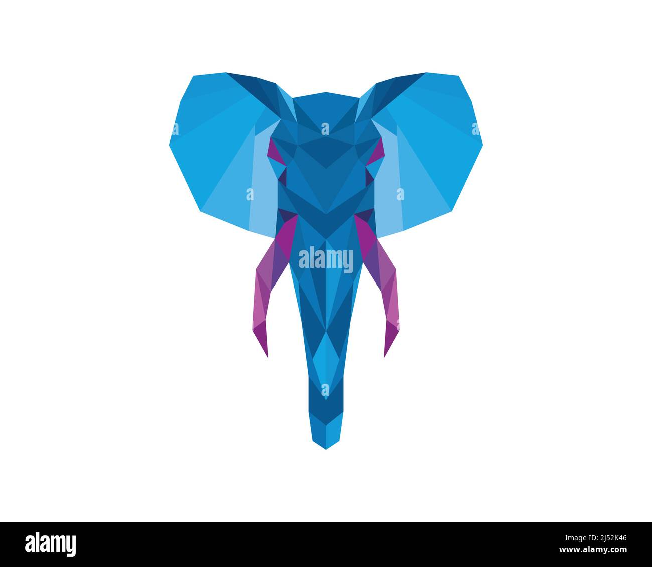 Big Elephant Head Polygonal Illustration Vector Stock Vector