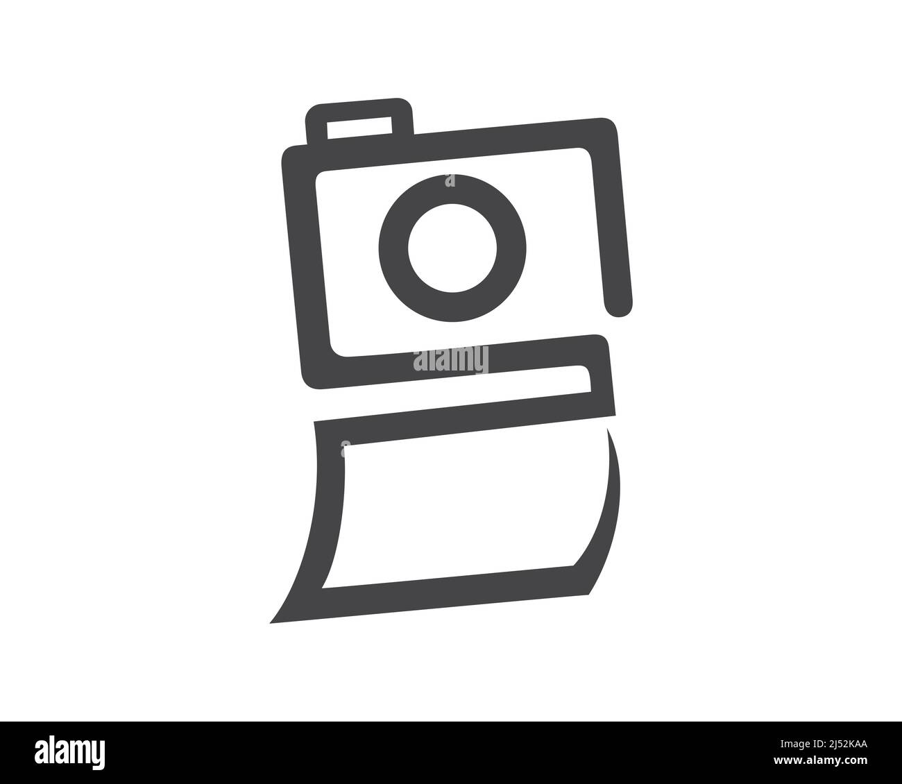 Simple Polaroid Camera Symbol Vector Stock Vector