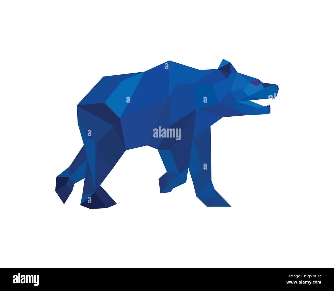 Walking Bear with Angry Gesture Polygonal Illustration Vector Stock Vector