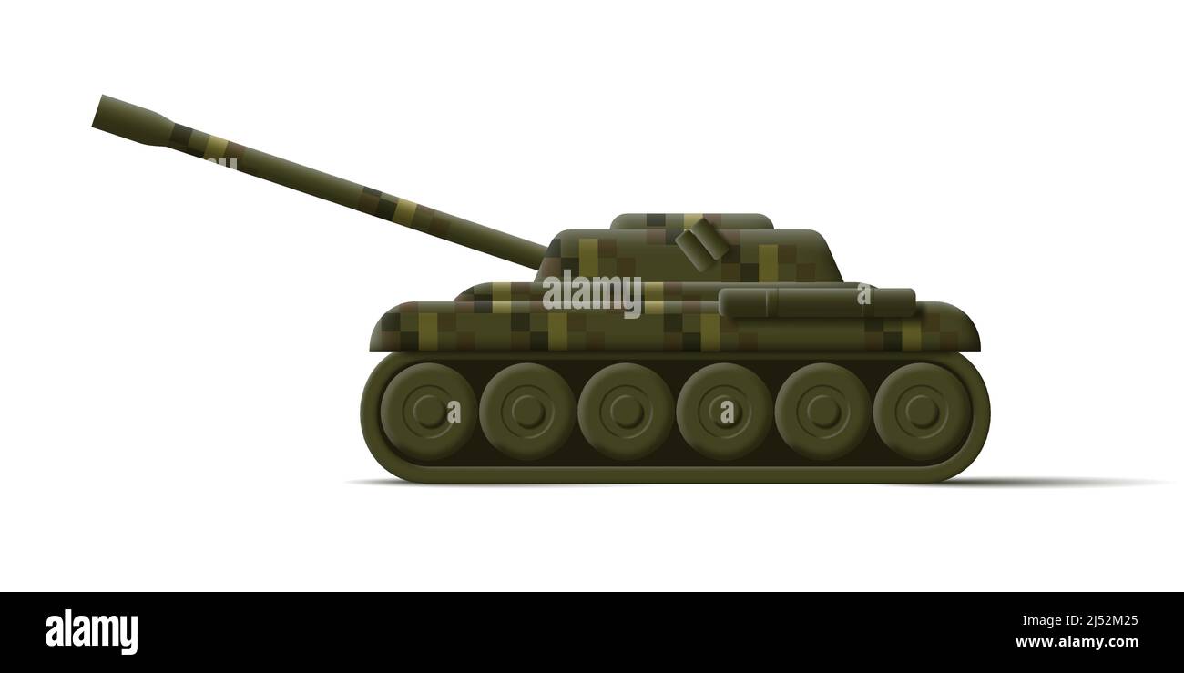 Digital 3d illustration or icon of a military tank Stock Vector