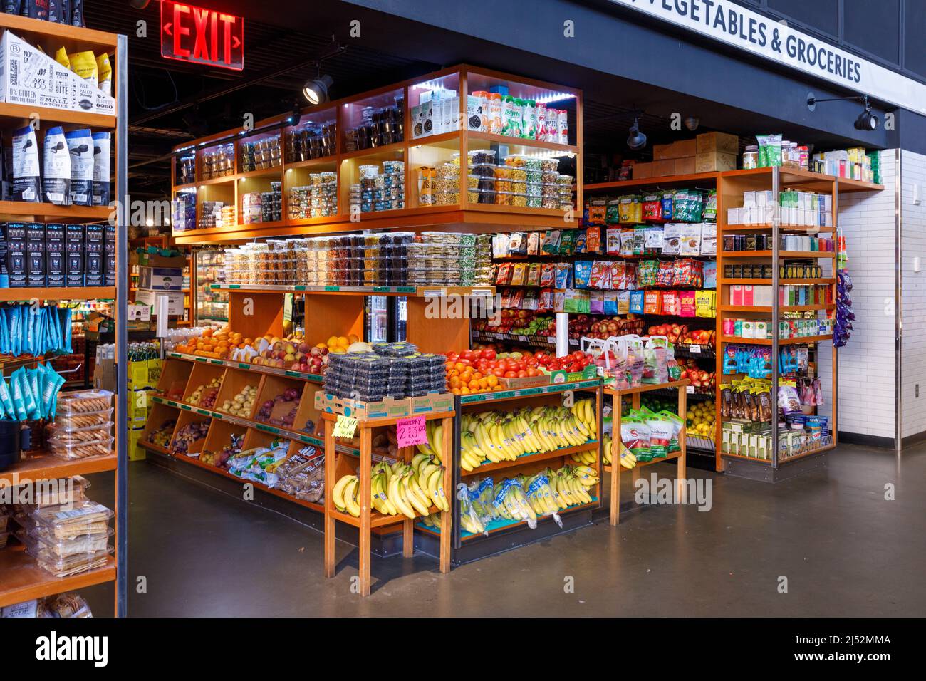 Interior of Essex Market, Lower East Side, New York, NY, USA. Stock Photo