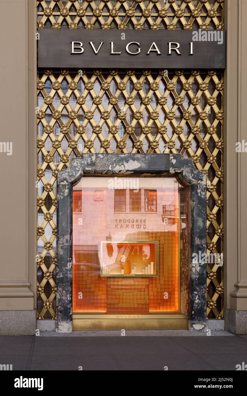 Bulgari aka BVLGARI Italian luxury brand Fifth Avenue New York NY USA Stock Photo Alamy