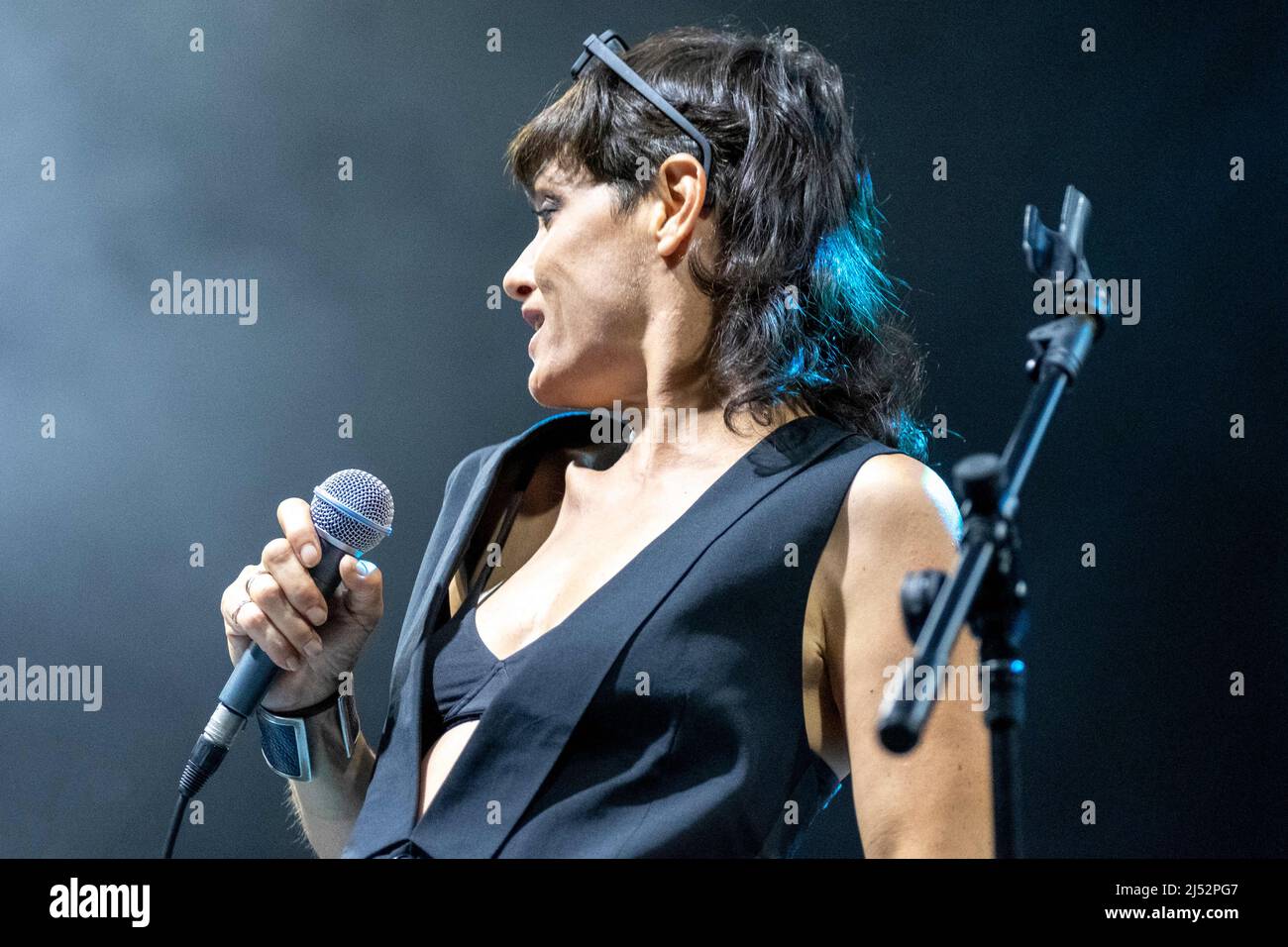 Verona, Italy. 30 June 2021. Picture shows Petra Magoni during the performance at Teatro Romano in Verona for Rumors Festival 2021 Stock Photo