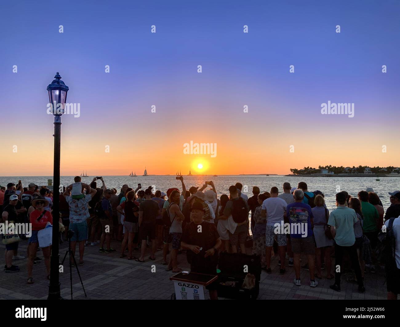 Sunset celebration at Mallory Square, Key West Florida USA Stock Photo