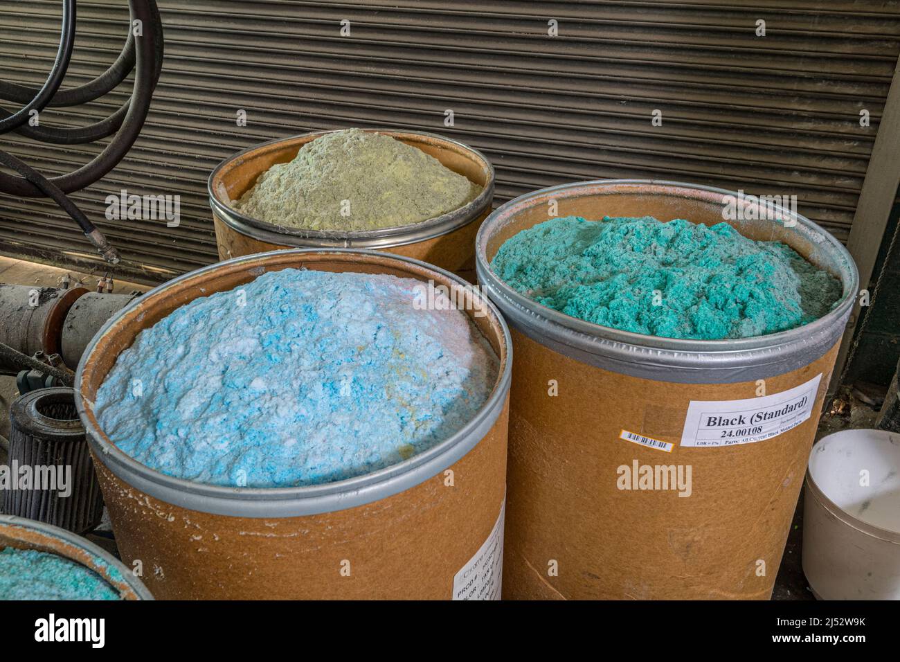 Drums of manufacturing dyes for plastic, Philadelphia, USA Stock Photo