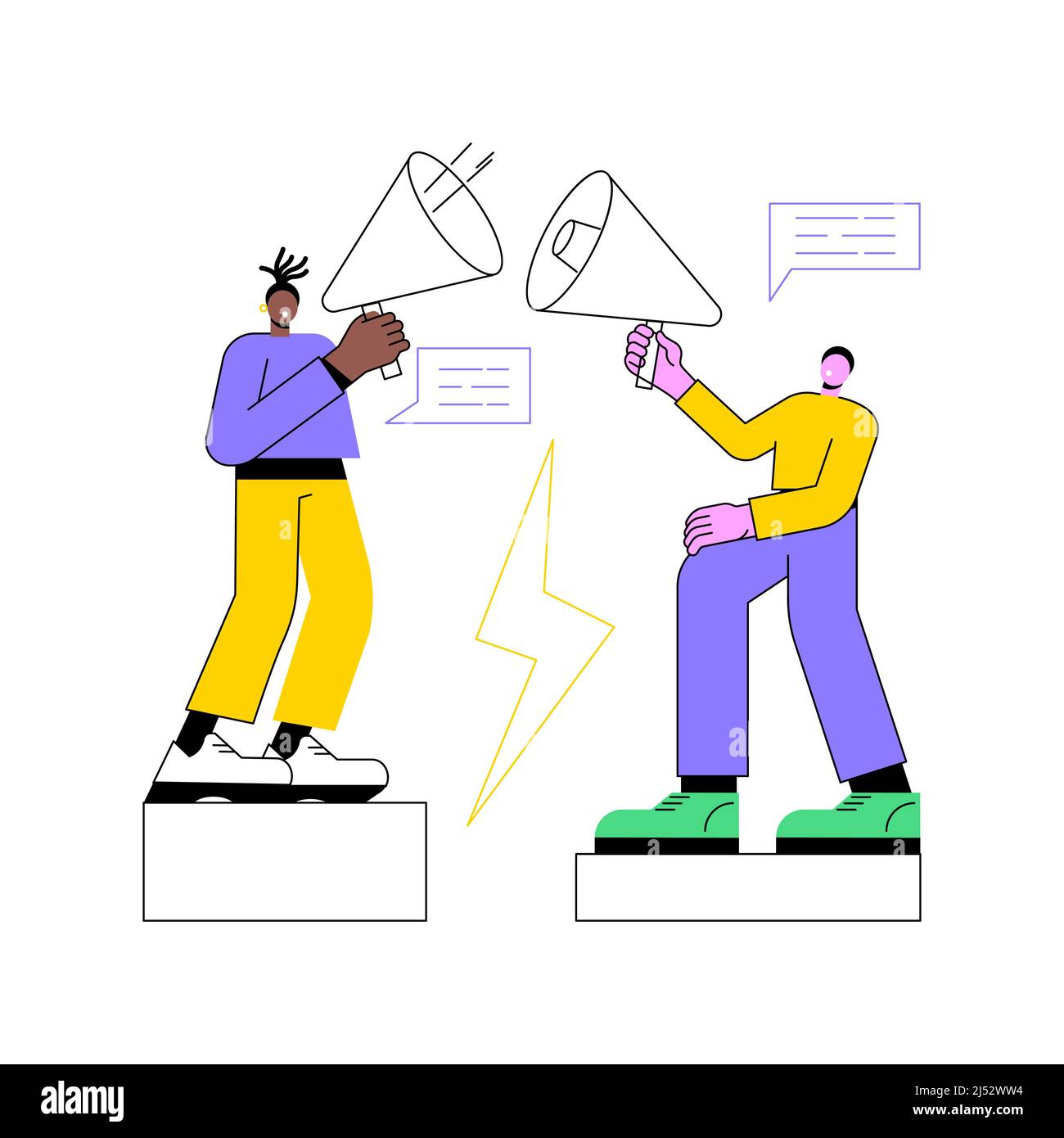 Communication gap abstract concept vector illustration. Information exchange, understanding
