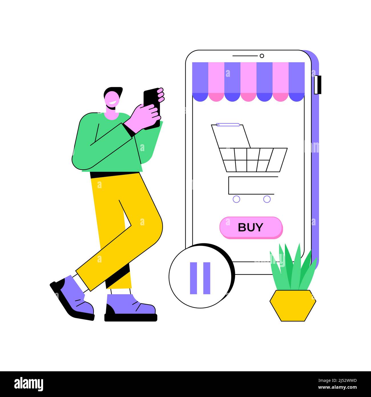 Order on hold abstract concept vector illustration. Order status