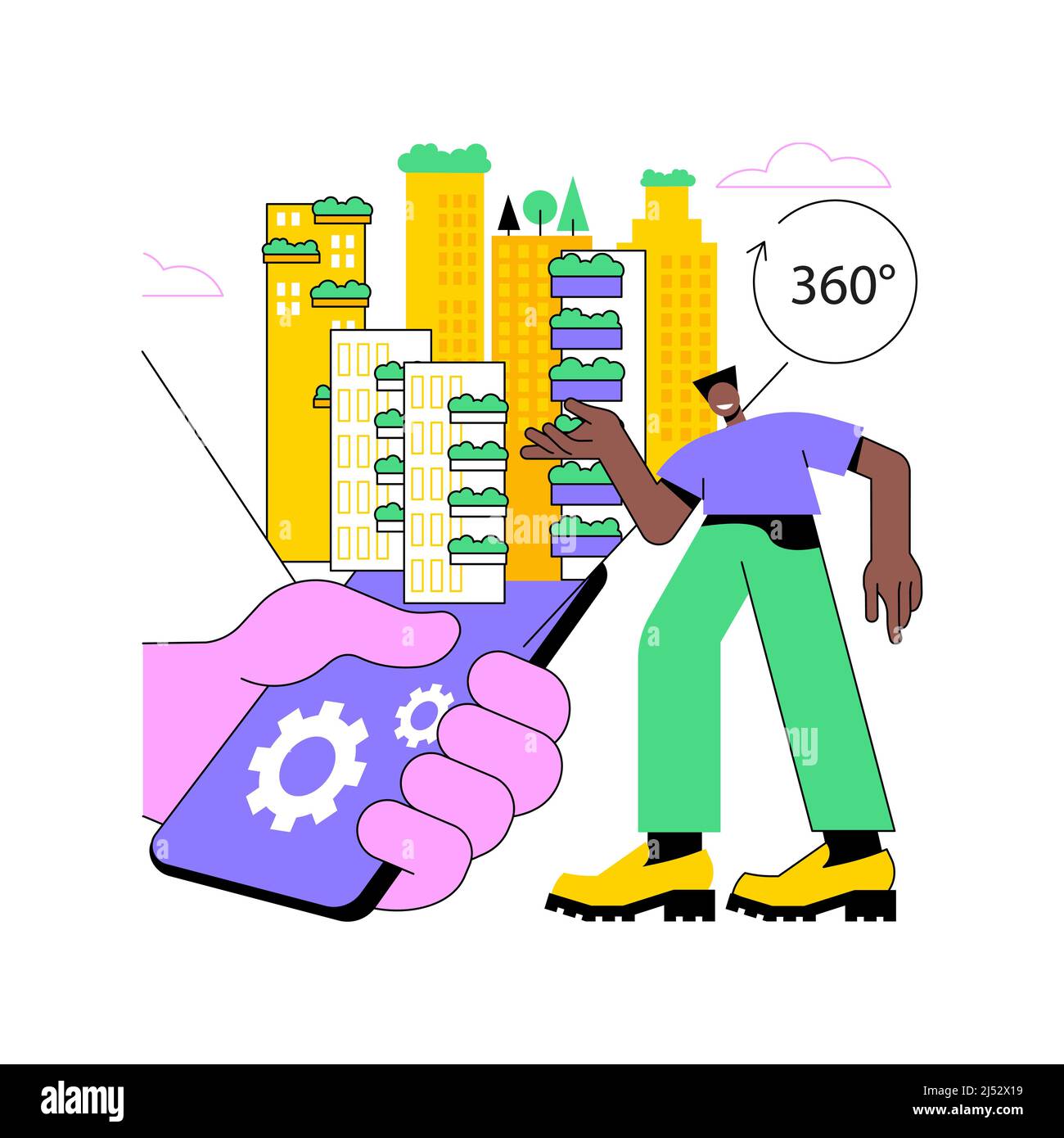 Virtual tour abstract concept vector illustration.  3d tours, 360