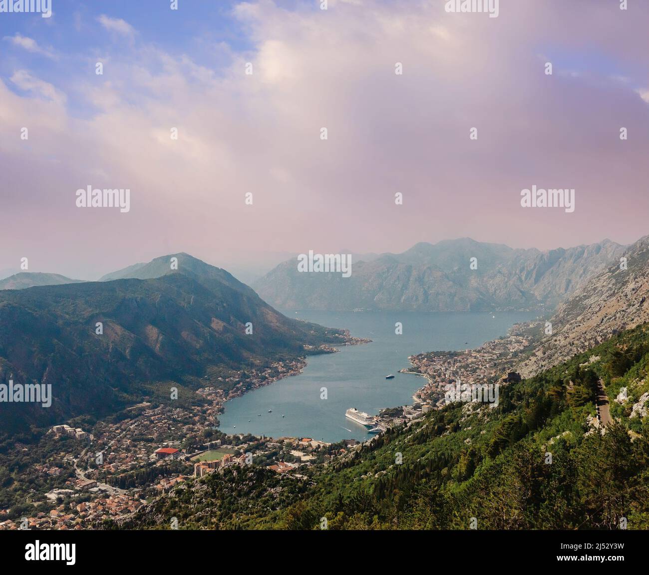 Kotor Bay - Montenegro - nature and architecture background. Kotor bay