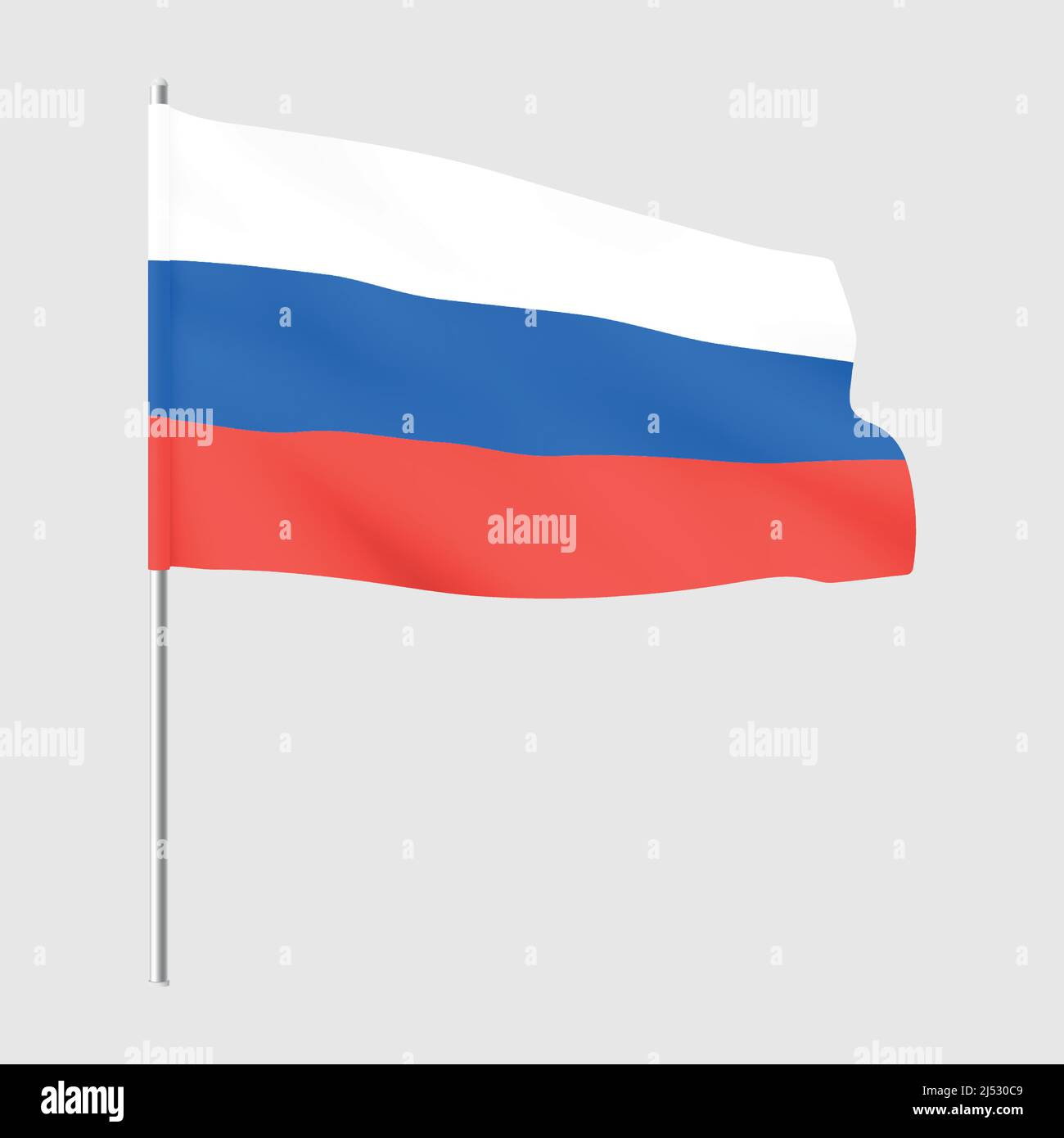 Russia flag. National realistic flag of Russian Federation. Stock Vector