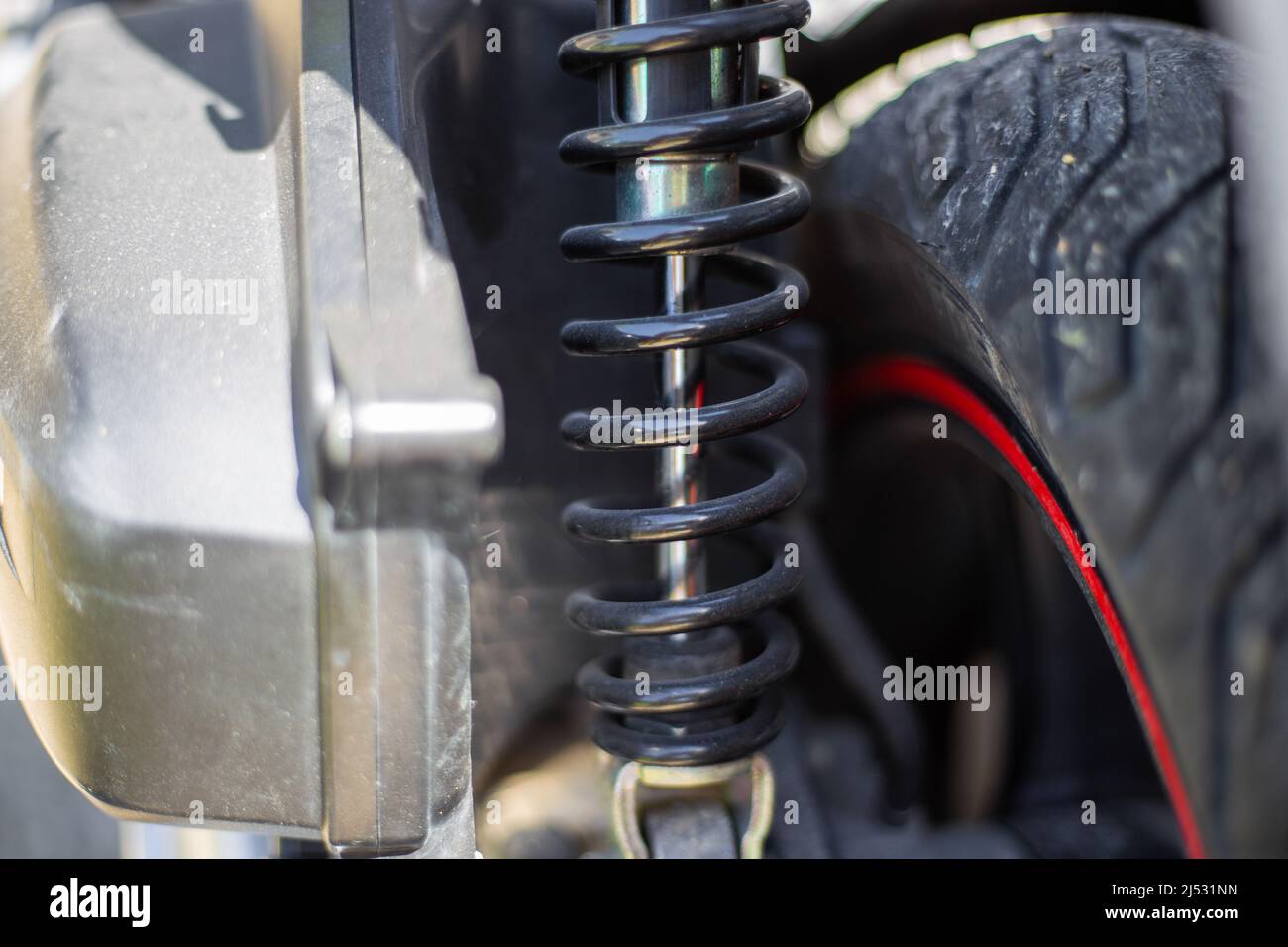 Shock absorber of motor bike with wheel hi-res stock photography and images  - Alamy