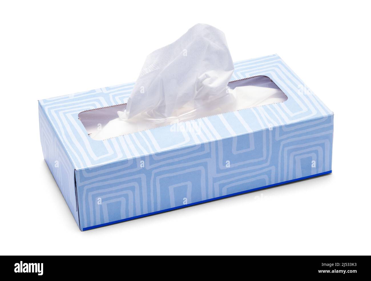 Facial Tissue Box Cut Out on White. Stock Photo