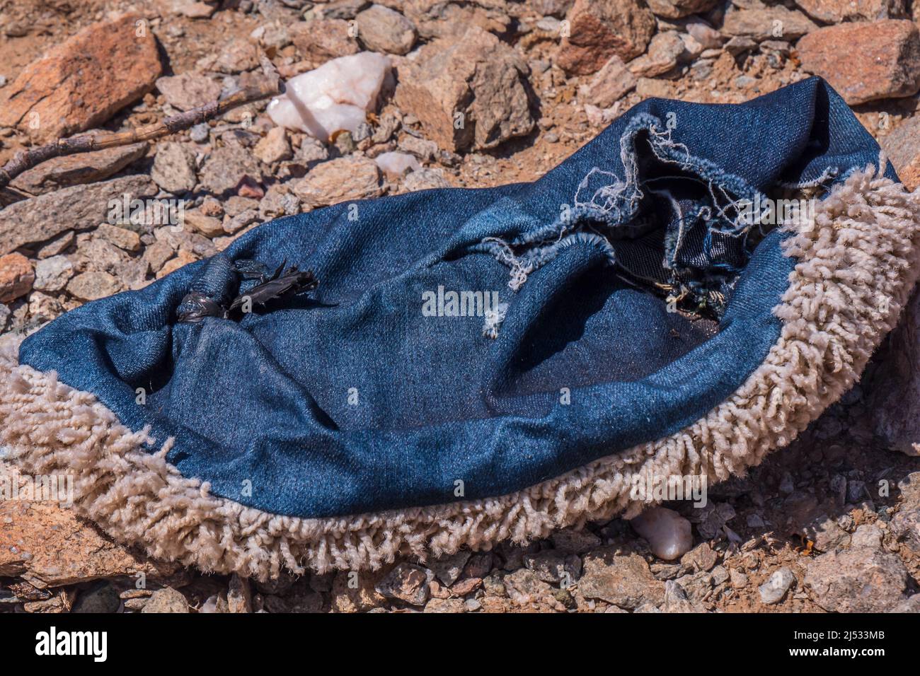 'Carpet Booties,' used by smugglers crossing the border, Puerto Blanco Mountains-Senita Basin Trail Complex, Organ Pipe Cactus National Monument. Stock Photo