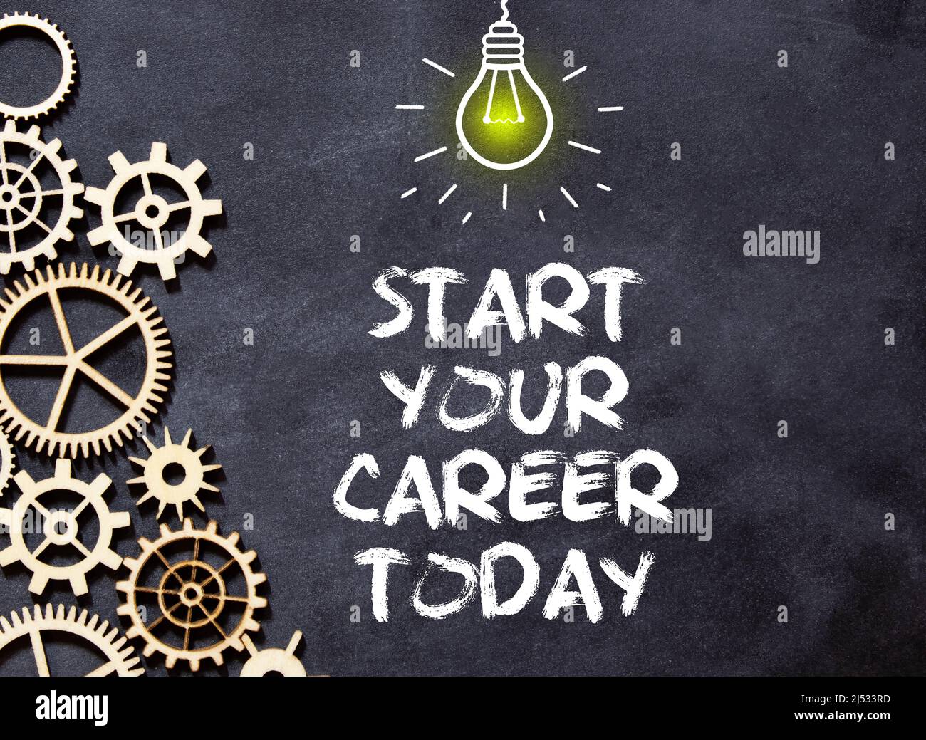 Text Your success starts here on notebook page Stock Photo
