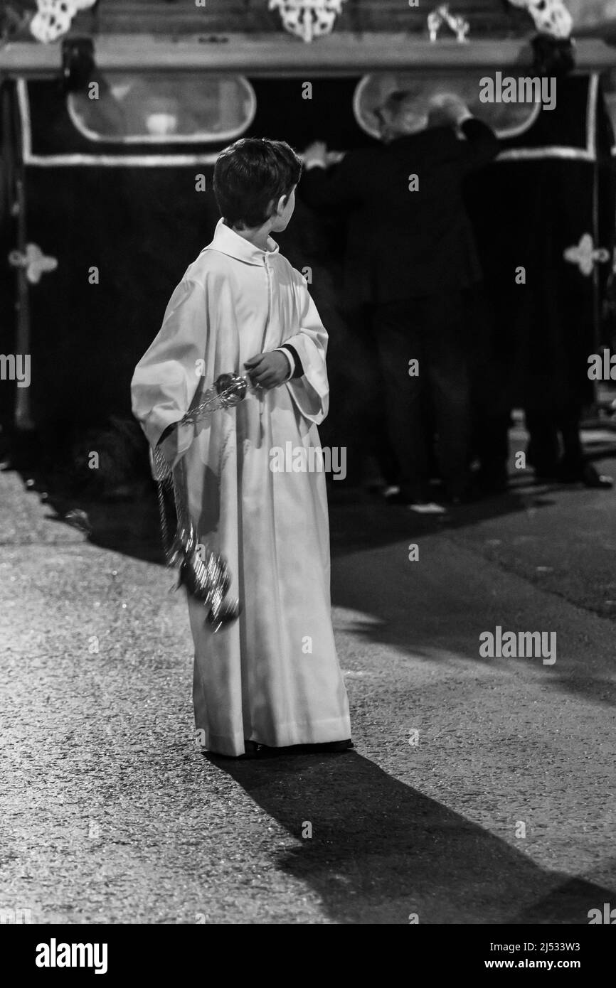 Viernes de Dolor, Semana Santa 2022, Zaragoza Stock Photo