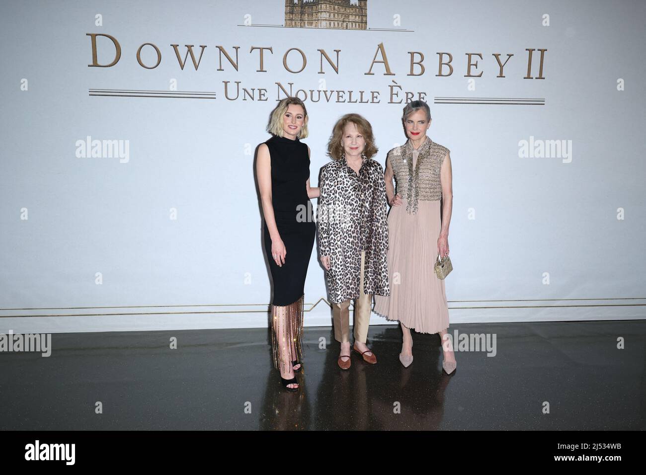 Paris, France, April 19, 2022. Laura Carmichael, Nathalie Baye and