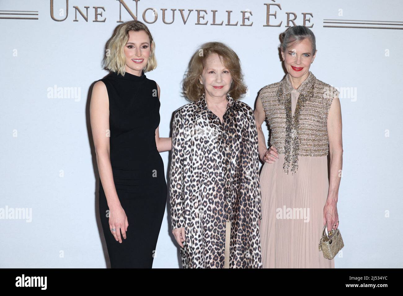 Paris, France, April 19, 2022. Laura Carmichael, Nathalie Baye and
